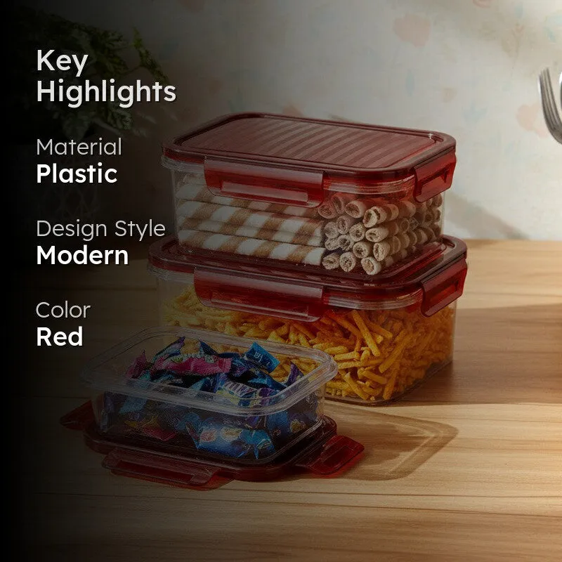 PureStore Plastic Food Container (1200 mL Each) - Set Of Three media 2