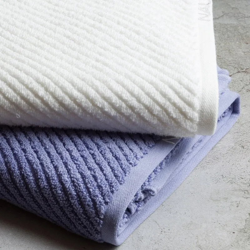 Nautica Riviera Soft Cotton Bath Towel (White & Light Blue) - Set Of Two media 4