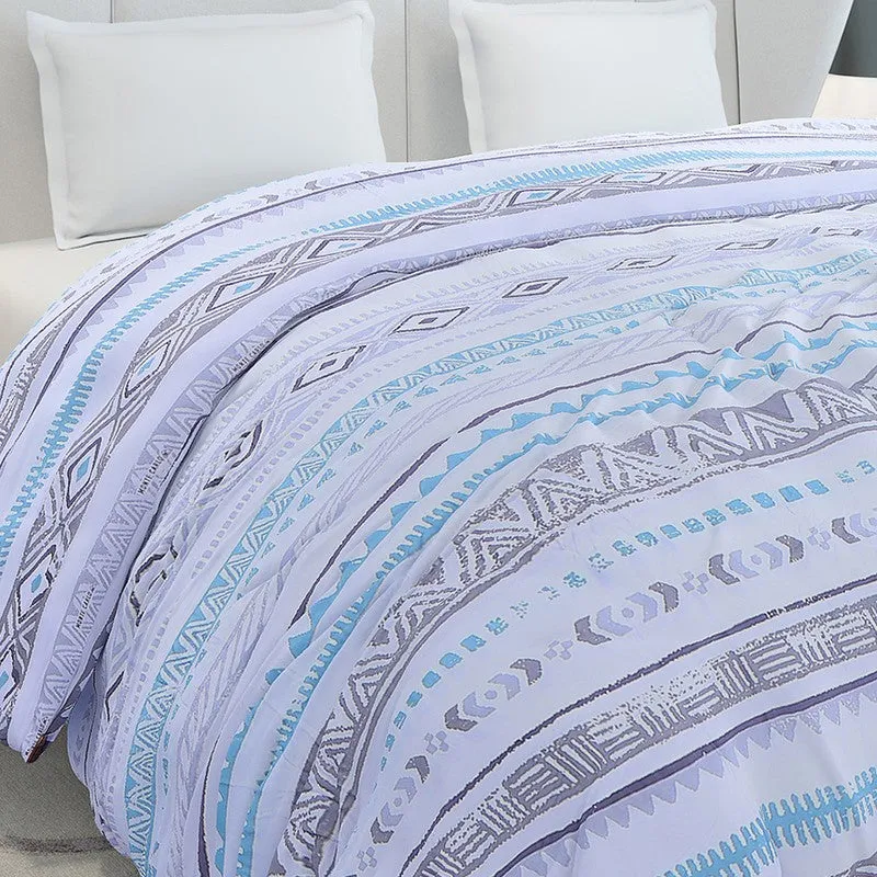 Monte Carlo Linear Geometric Polyester Duvet Covers (Blue) - 210 GSM media 5