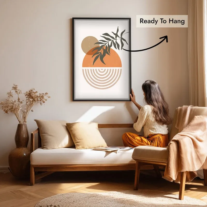 Warm Botanica Canvas Wall Painting With Black Frame media 7