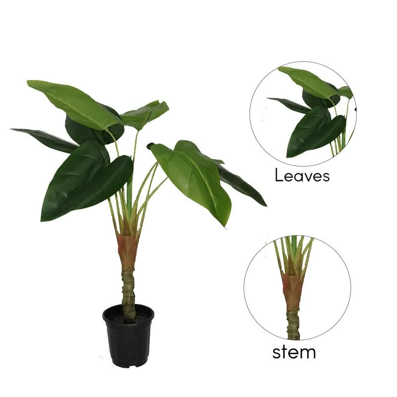 TeraVine Alocasia Artificial Plant With Black Plastic Pot - 2.4 Feet media 6