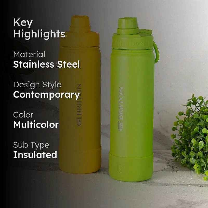 Quench Pal Hot & Cold Thermos Water Bottle (Yellow & Green, 750 mL Each) - Set Of Two media 2