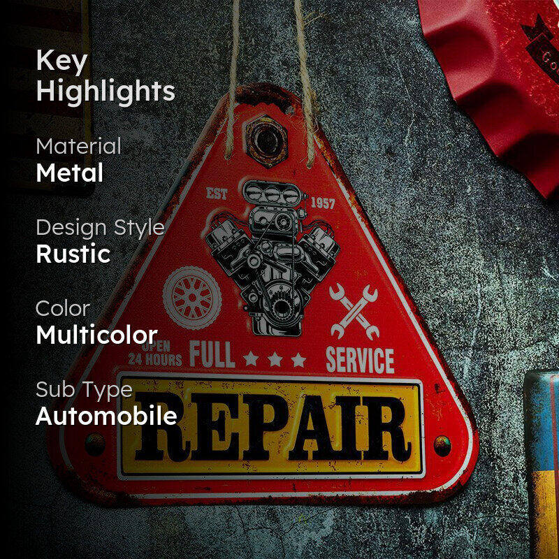 Garage Repairs & Services Retro Metal Wall Accent media 2