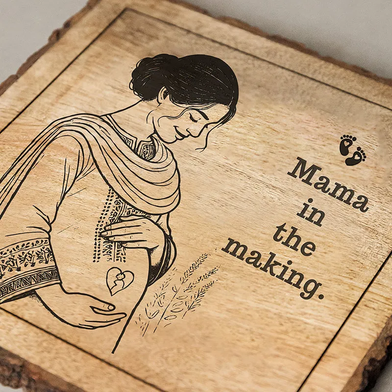 Mama In The Making Wood Showpiece - Square media 4