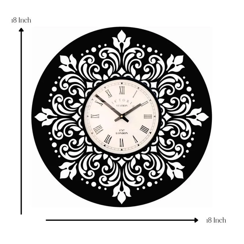 Florevia Steel Analog Wall Clock - Black media 7