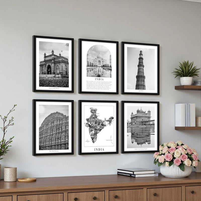Monochrome Monuments I Wall Art With Frame - Set Of Six media 3