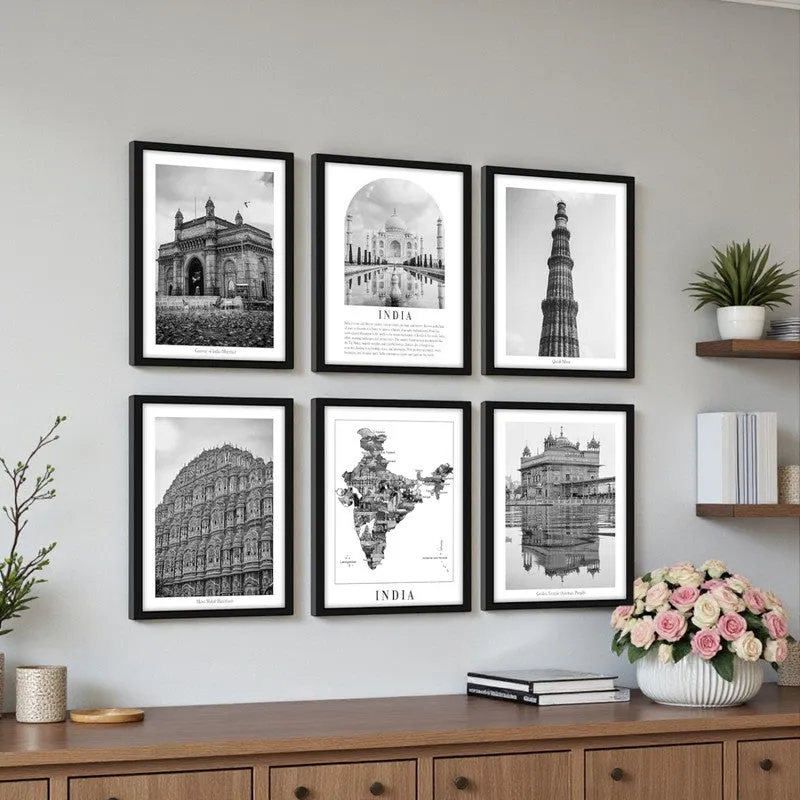 Monochrome Monuments I Wall Art With Frame - Set Of Six media 3