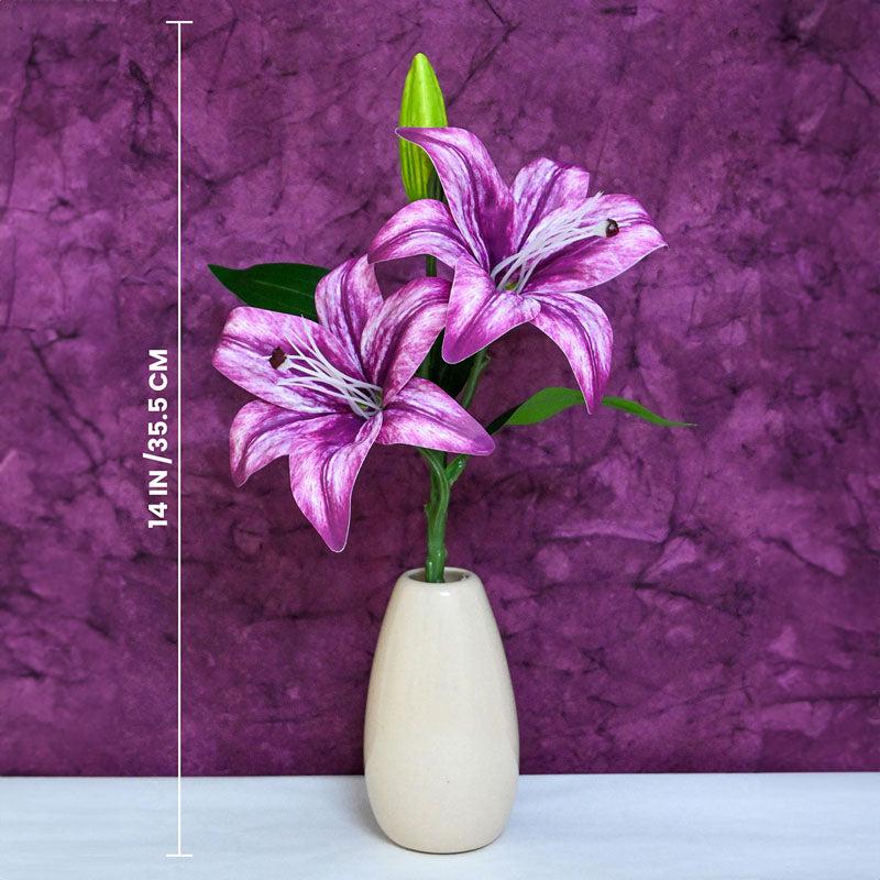 Faux Everlasting Lily Flower Stick - Purple image 4