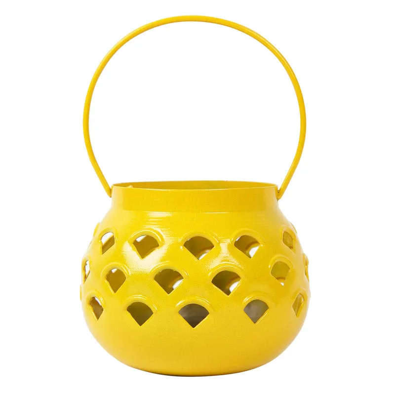 Marakki Matki Tealight Candle Holder (Yellow & Blue) - Set Of Two media 3