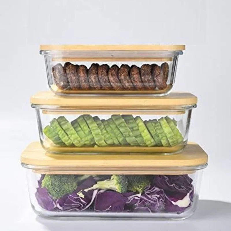 Airtight Glass Container with Lid (1040 mL/640 mL/370 mL) - Set of Three media 3