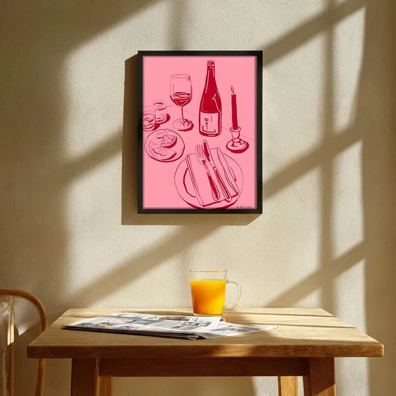 Bar Cart Bliss Archival Canvas Wall Art - Black media 1