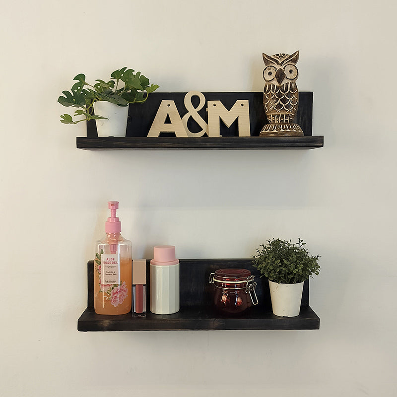 Sylora set of 2 Wooden Wall Shelf Organiser media 3