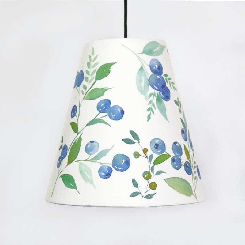 Blue Berry Blace Handpainted Fabric Ceiling Lamp media 4