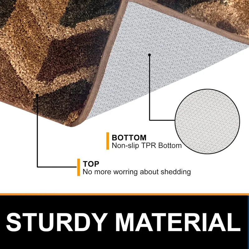 Chevra Wave Microfiber Bath Mat - Brown media 6