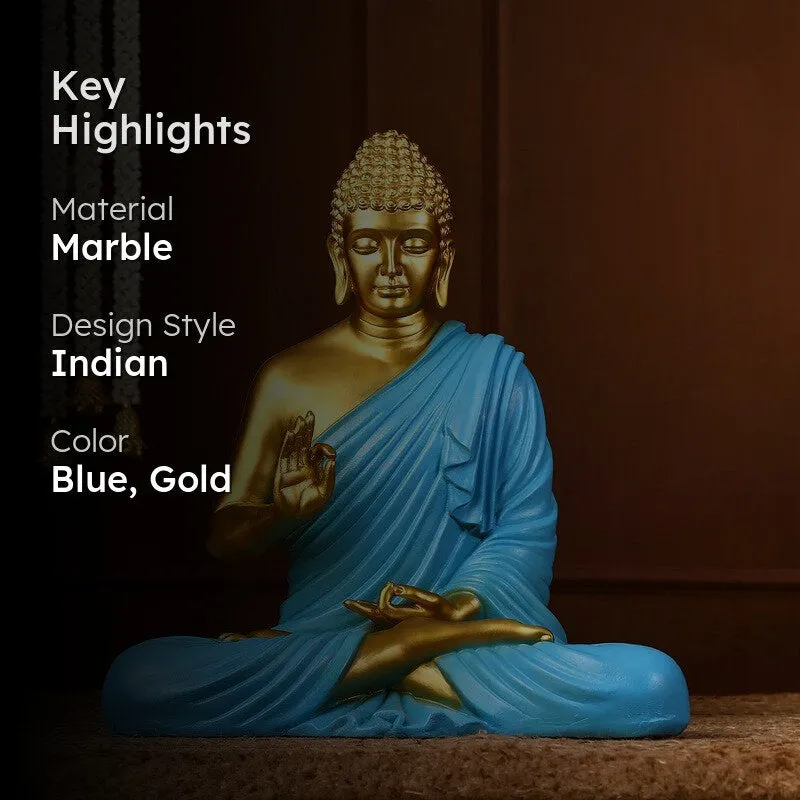 Highlight graphic showing marble material and blue gold colours