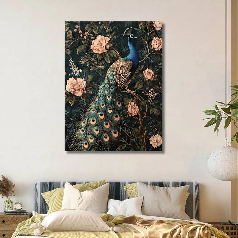 Noir Peacock Wall Painting media 1