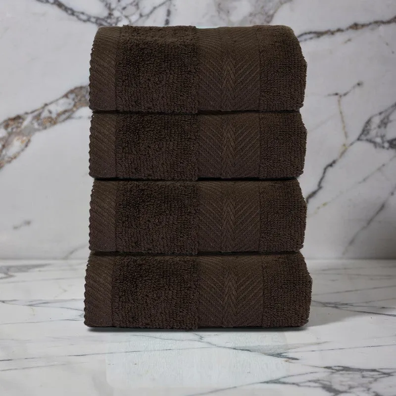 PlushAura Cotton Face Towel (Dark Brown) - Set Of Four media 3