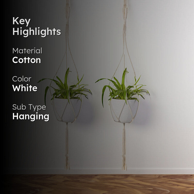 Lasya Macrame Planter - Set Of Two media 2