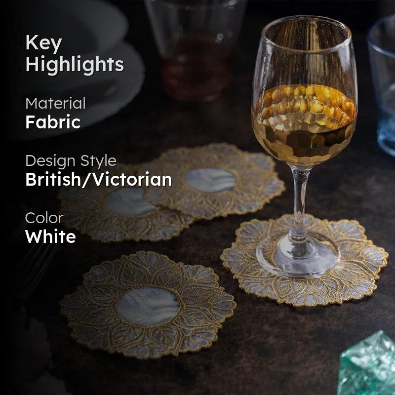 Embroidered Golden Flow Foster Doily - Set Of Four media 2