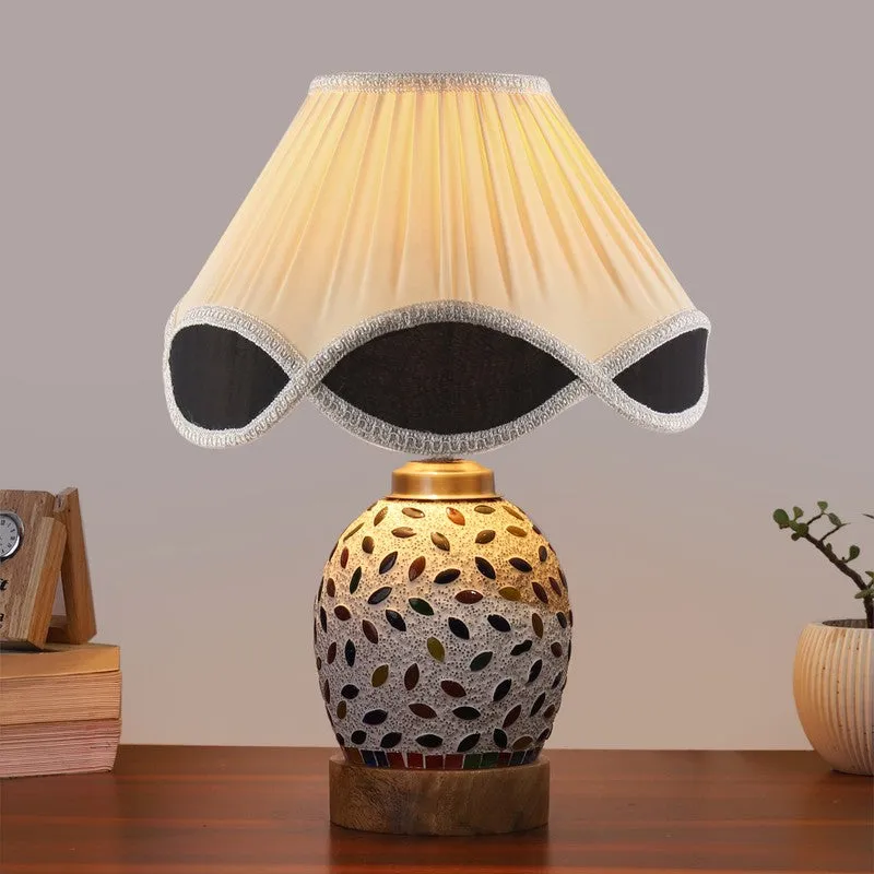 Serixa Pleated Wooden Table Lamp - Multicolor media 3