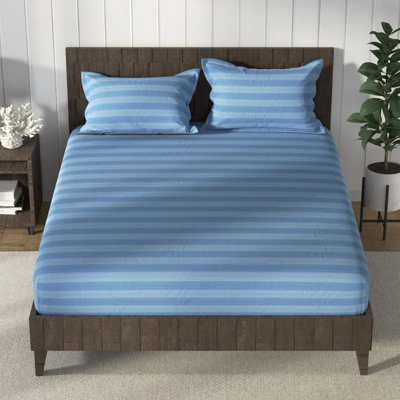 Nautica Horizon Cotton Bedsheet (Blue) - 160 TC media 3