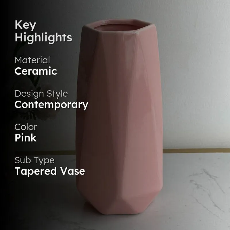 Chroma Cut Ceramic Vase - Pink media 2