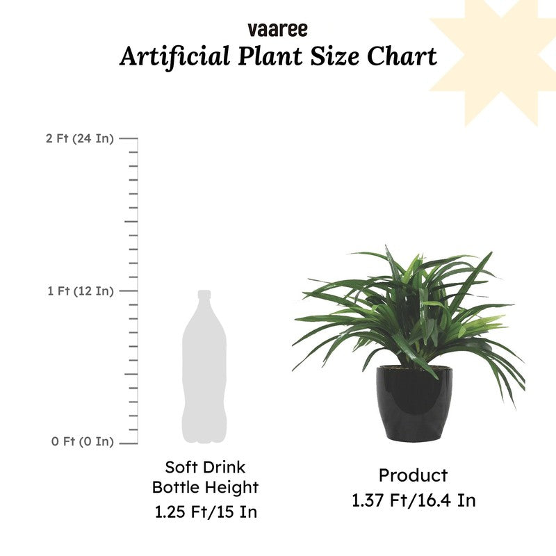 Artificial Green Yucca Bush Bonsai Plant With Ceramic Pot - 0.8 Feet media 6