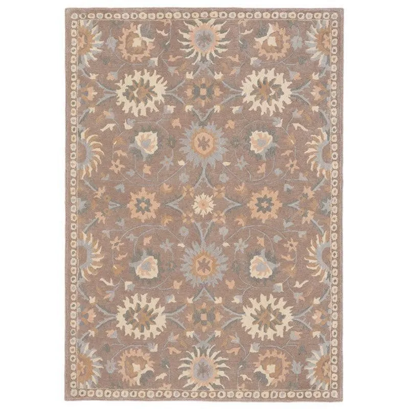 Awen Hand Tufted Ethnic Wool & Nylon Carpet - Grey media 1