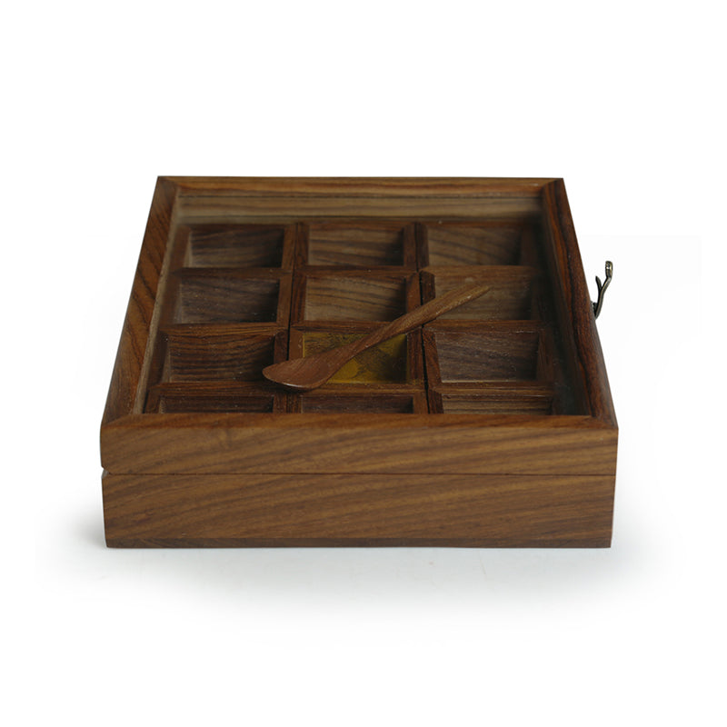 Masala Matrix Food Safe Sheesham Wood Masala Box - 45 ML media 6