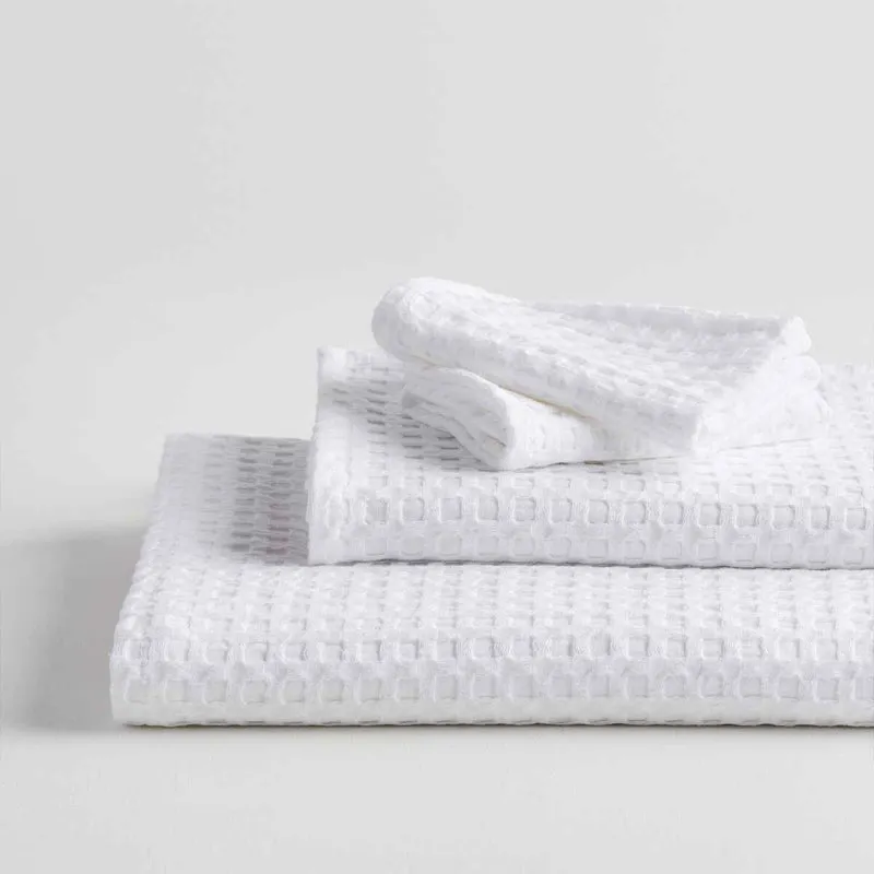 Zira Textured Waffle Towel Combo (White) - Four Piece Set media 5
