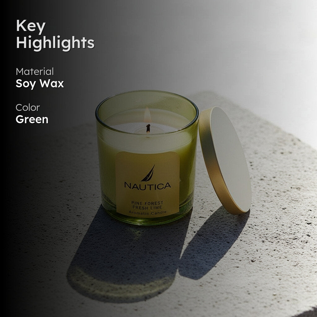 Nautica Mystic Dawn Scented Jar Candle - Pine Forest & Fresh Lime media 2