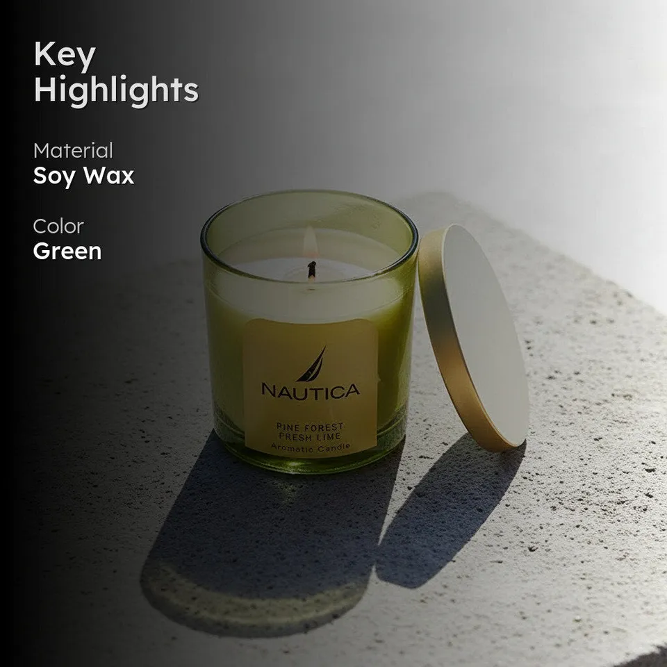 Nautica Mystic Dawn Scented Jar Candle - Pine Forest & Fresh Lime media 2