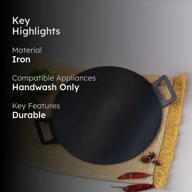 Ebony Iron Round Tawa - 36 cm media 2