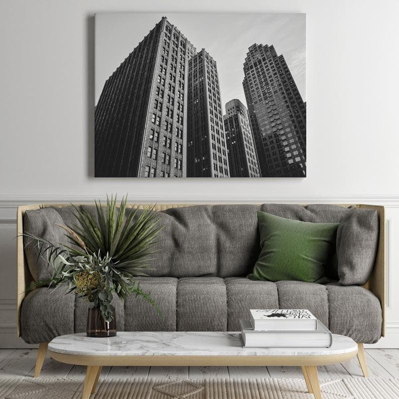 Downtown Skyscraper Canvas Wall Painting - Gallery Wrap media 3
