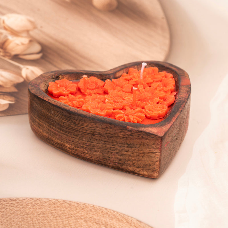 Flower Heart Scented Candle - Rose media 3