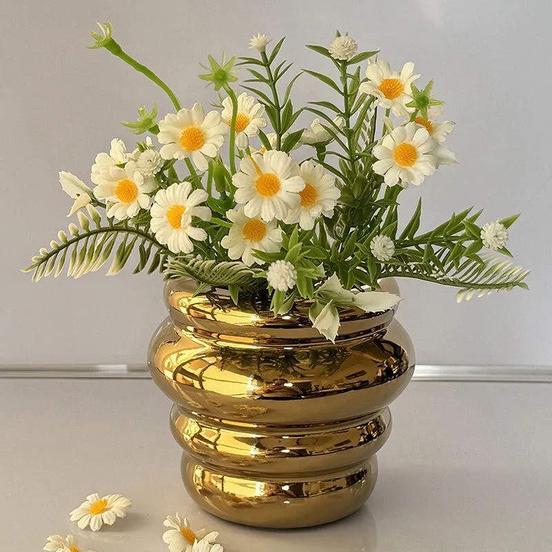 Fern Fable Metallic Gold Ceramic Vase media 3