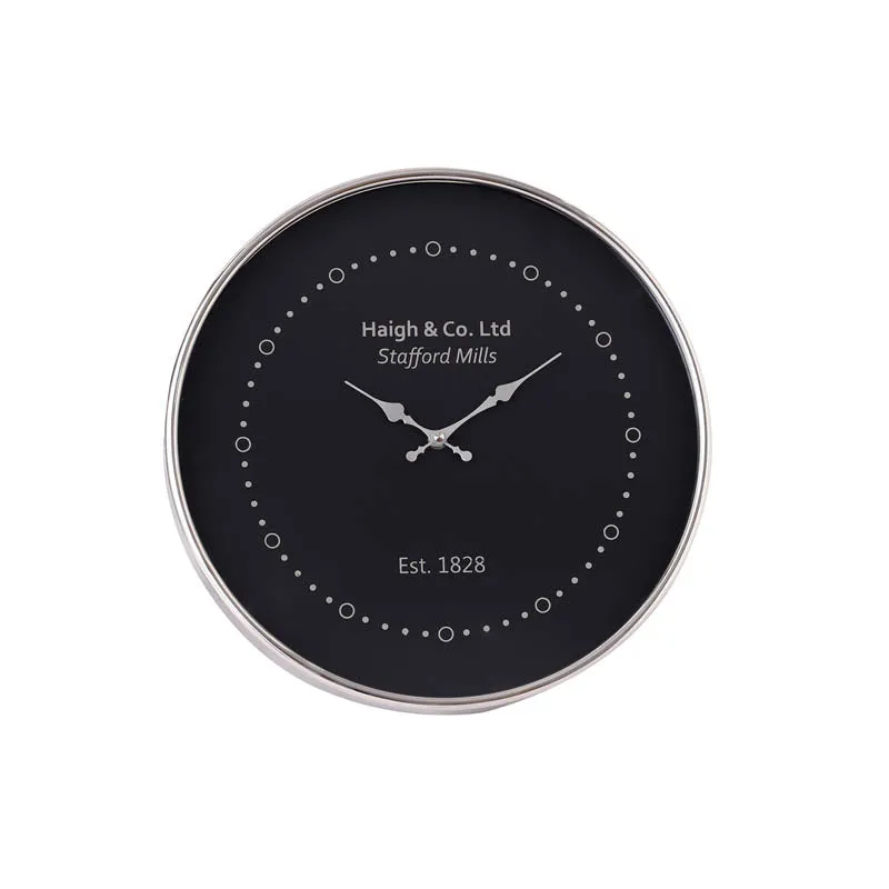 Runa Wall Clock - Silver & Black media 3