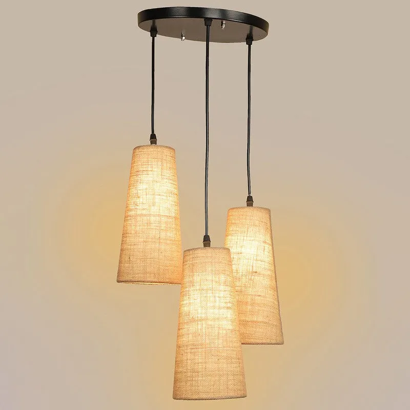 Nordic Neutral Triple Metal Ceiling Lamp - Beige media 5