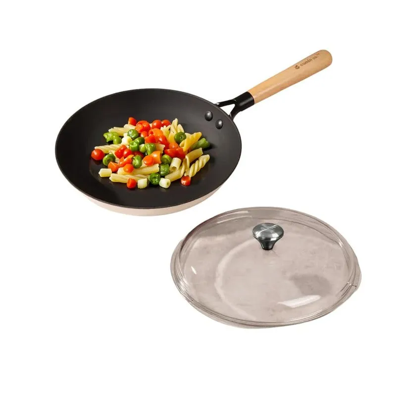 Cumin Co Enamel Cast Iron Frying Pan - White media 3