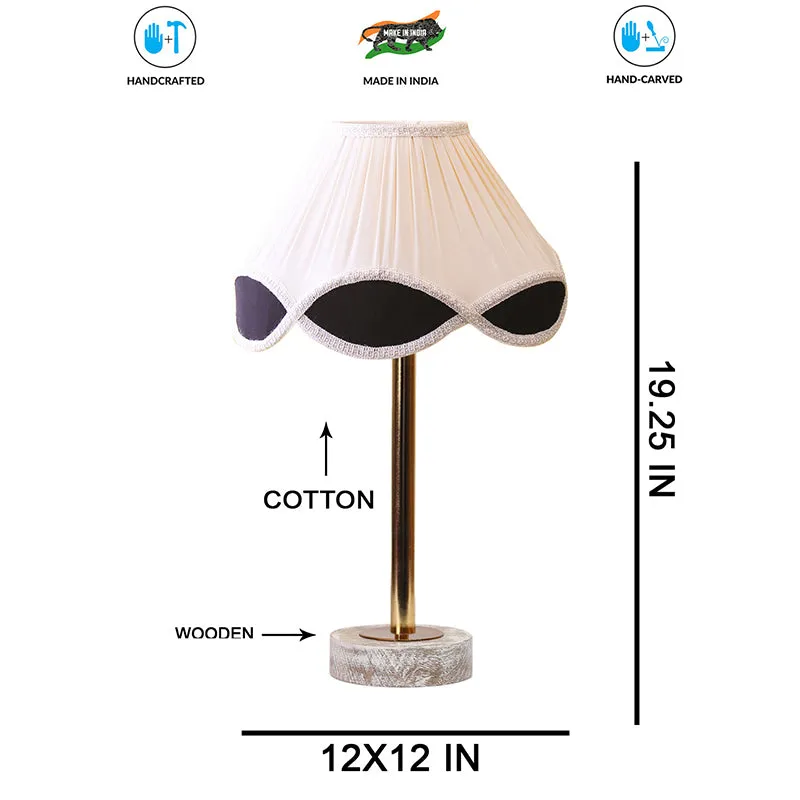 Valenica Rodin Wooden Table Lamp - White,Gold,White media 7
