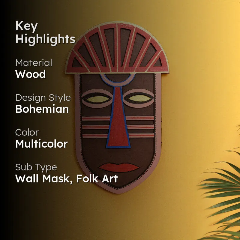 Indrabha Mask Wooden Wall Accent media 2