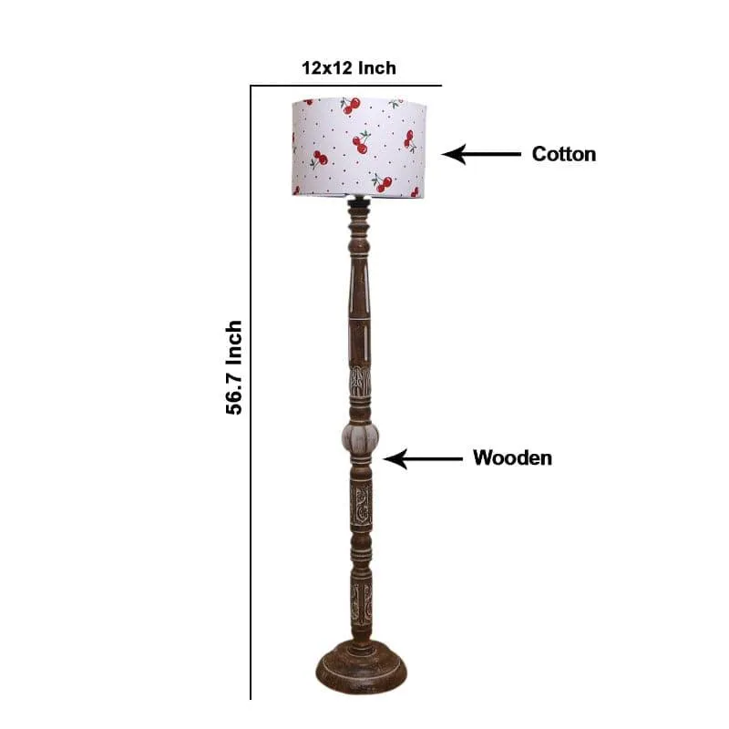 Colton Round Cherry Floor Lamp media 5