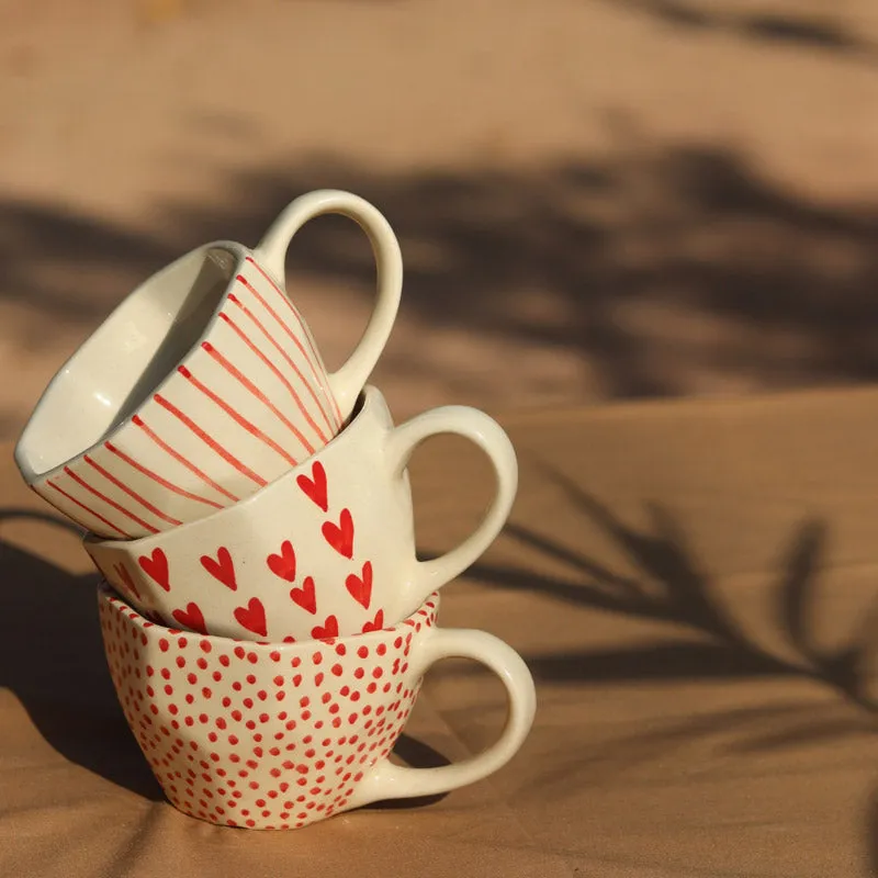 Scarletto Ceramic Tea Cup (200 mL Each) - Set of Three media 1