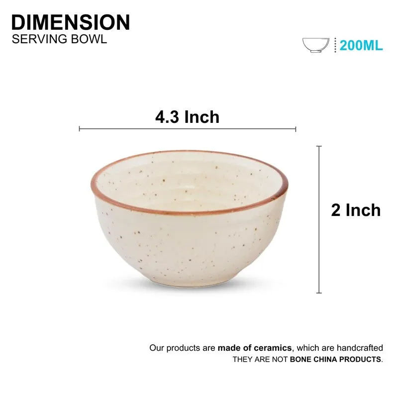 BiteCraft Ceramic Snack Bowls (White, 200 mL Each) - Set Of Four media 8