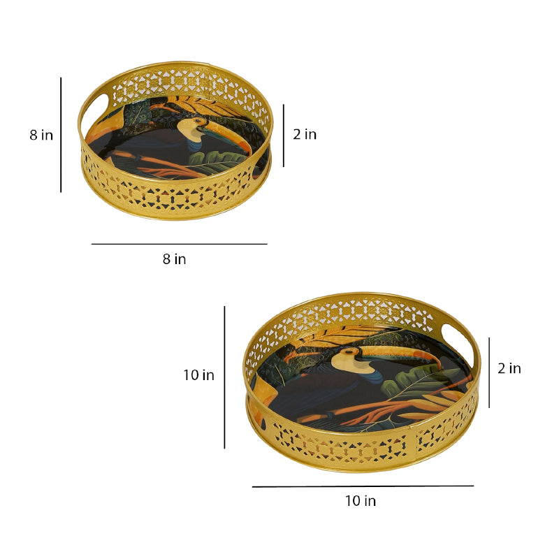 Toucan Round Metal Serving Tray - Set Of Two media 6