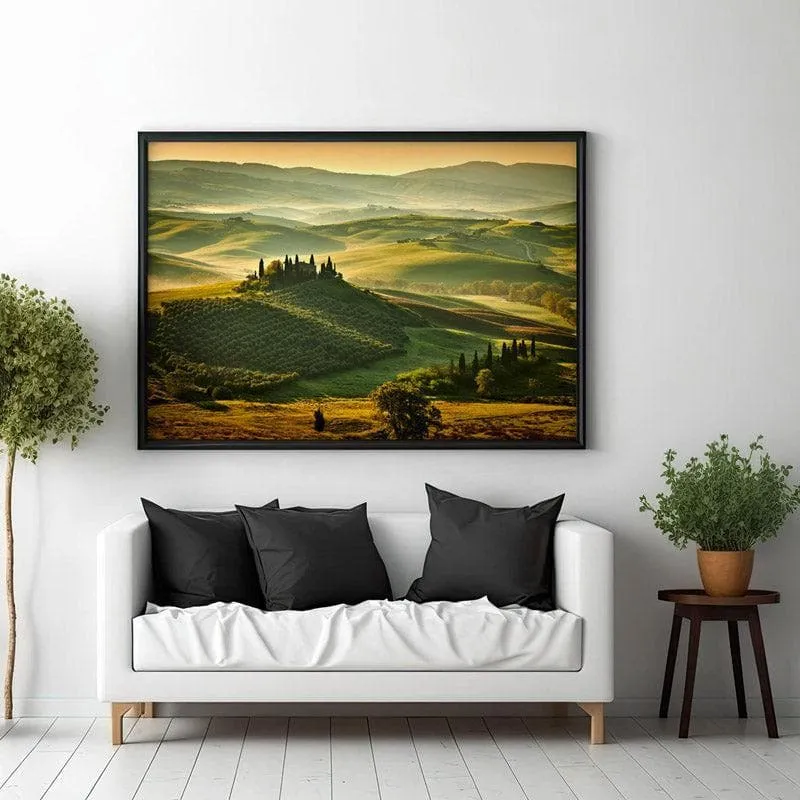 Tuscany Spring Canvas Wall Painting - Black Frame media 3