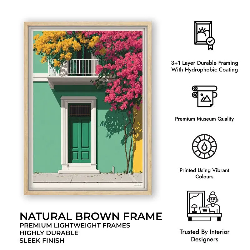 Petal Portico Canvas Wall Painting - Brown Frame media 10