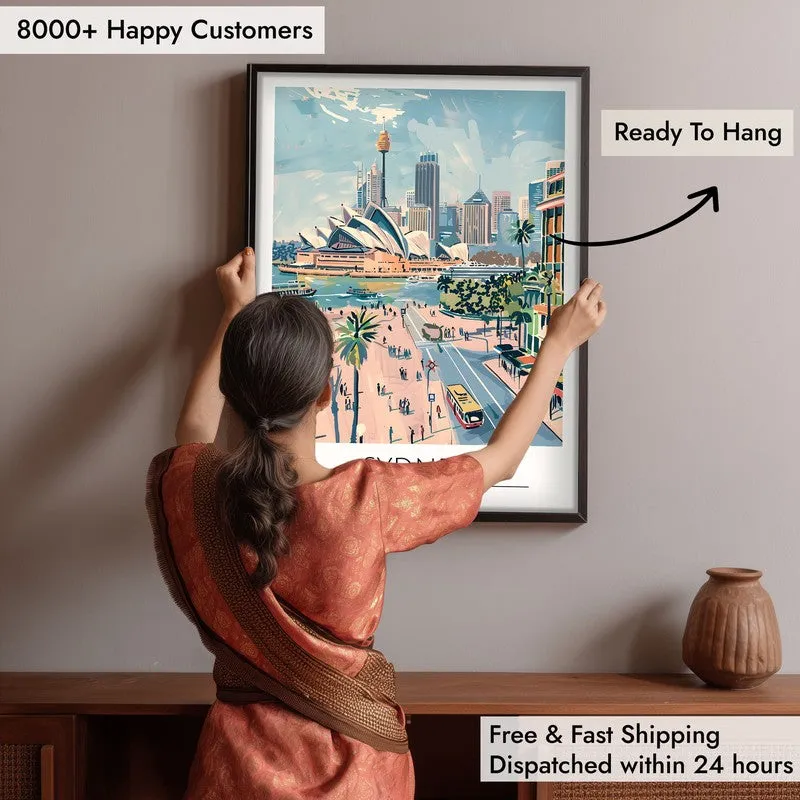 Vintage Sydney Framed Canvas Wall Painting media 6