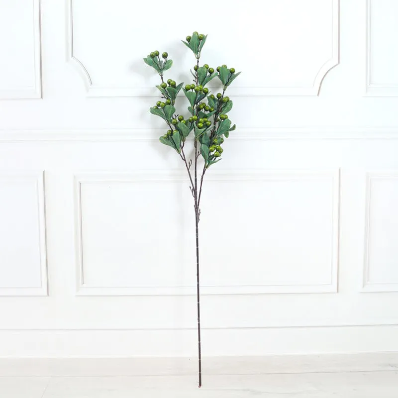 Berry Cherry Artificial Decorative Stem - Green media 3