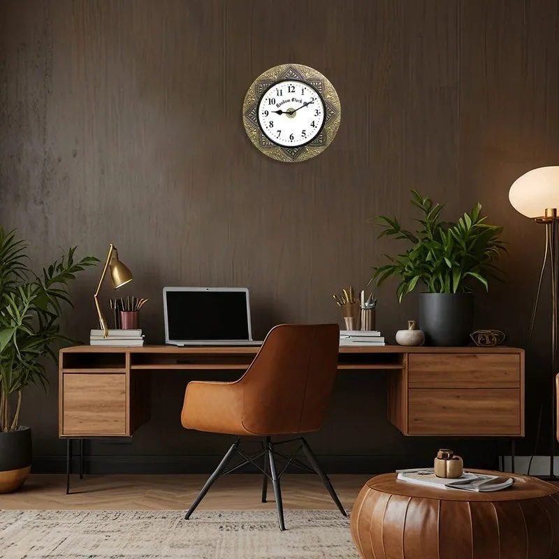 Virex Brass Analog Wall Clock media 5